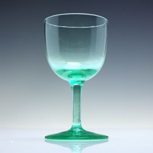 FOUR VICTORIAN GREEN VASELINE WINE GLASSES C1880 - ADDITIONAL PHOTO 1