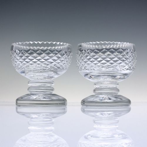pair victorian glass salts c1860 - CATEGORY: ANTIQUE GLASS - DATED 1860