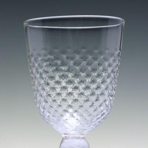 ANTIQUE JOSEPHINENHUTTE OPAQUE TWIST WINE GLASS C1900 - ADDITIONAL PHOTO 3