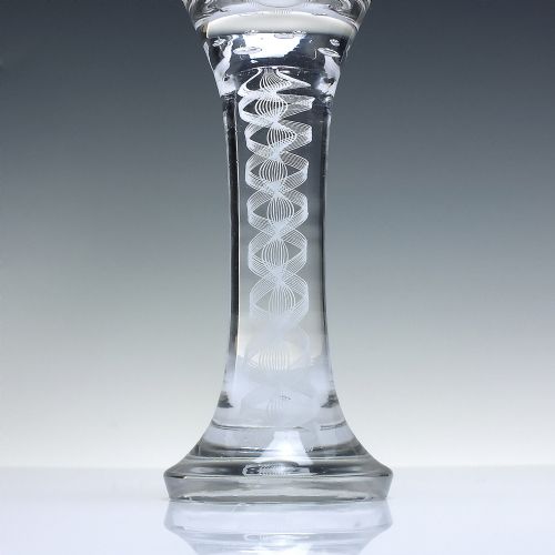JOSEPHINENHUTTE ARMORIAL ENGRAVED OPAQUE TWIST SCHNAPPS GLASS C1900 - ADDITIONAL PHOTO 2
