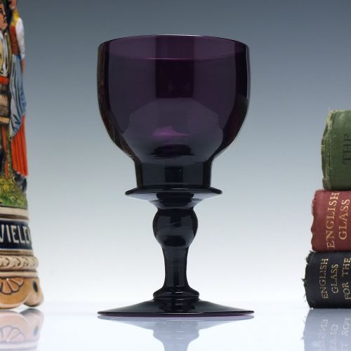 antique richardson amethyst wine glass c1840 - CATEGORY: ANTIQUE GLASS - DATED VICTORIAN