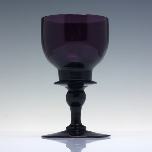 ANTIQUE RICHARDSON AMETHYST WINE GLASS C1840 - ADDITIONAL PHOTO 1