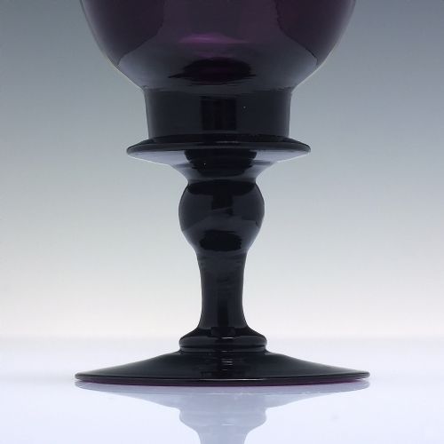 ANTIQUE RICHARDSON AMETHYST WINE GLASS C1840 - ADDITIONAL PHOTO 2