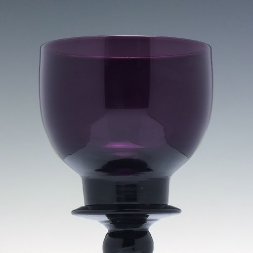 ANTIQUE RICHARDSON AMETHYST WINE GLASS C1840 - ADDITIONAL PHOTO 3