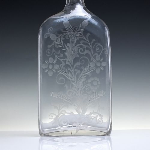 19TH CENTURY ENGRAVED MAGNUM GLASS DECANTER C1850 - ADDITIONAL PHOTO 3