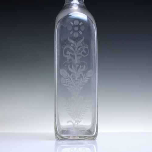19TH CENTURY ENGRAVED MAGNUM GLASS DECANTER C1850 - ADDITIONAL PHOTO 5