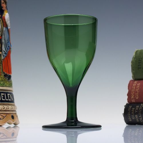 victorian apple green wine glass c1850 - CATEGORY: ANTIQUE GLASS - DATED VICTORIAN