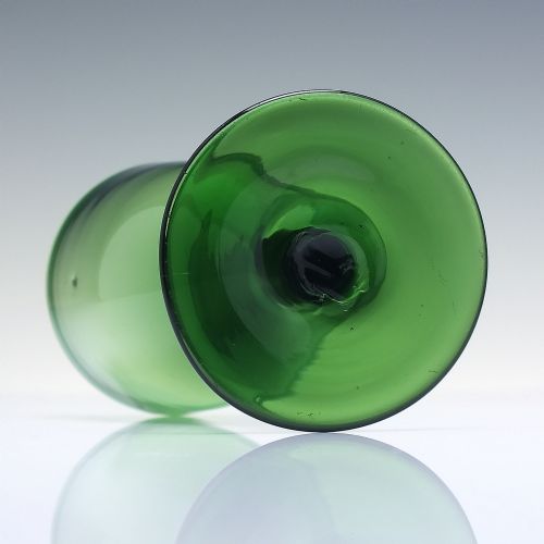 VICTORIAN APPLE GREEN WINE GLASS C1850 - ADDITIONAL PHOTO 2