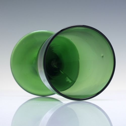 VICTORIAN APPLE GREEN WINE GLASS C1850 - ADDITIONAL PHOTO 3