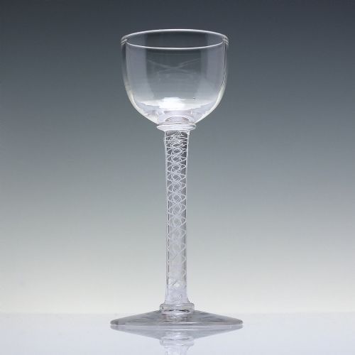 SCOTTISH VICTORIAN OPAQUE TWIST CORDIAL GLASS C1850 - ADDITIONAL PHOTO 1