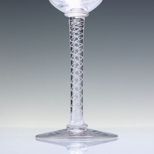 SCOTTISH VICTORIAN OPAQUE TWIST CORDIAL GLASS C1850 - ADDITIONAL PHOTO 2