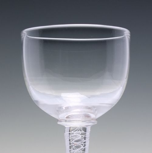 SCOTTISH VICTORIAN OPAQUE TWIST CORDIAL GLASS C1850 - ADDITIONAL PHOTO 3