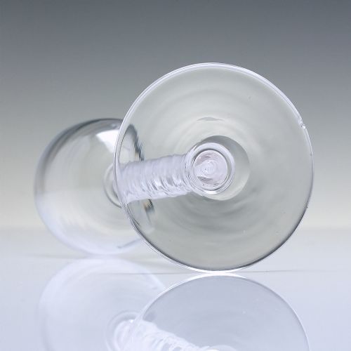 SCOTTISH VICTORIAN OPAQUE TWIST CORDIAL GLASS C1850 - ADDITIONAL PHOTO 5