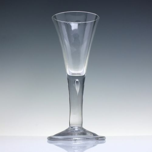 GEORGIAN PLAIN STEM ALE GLASS WITH FOLDED FOOT C1740 - ADDITIONAL PHOTO 1