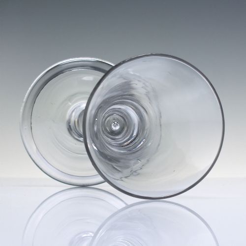 GEORGIAN PLAIN STEM ALE GLASS WITH FOLDED FOOT C1740 - ADDITIONAL PHOTO 2