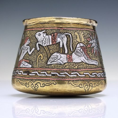 19TH CENTURY MAMLUK BRASS SILVER CUP C1890 - ADDITIONAL PHOTO 1