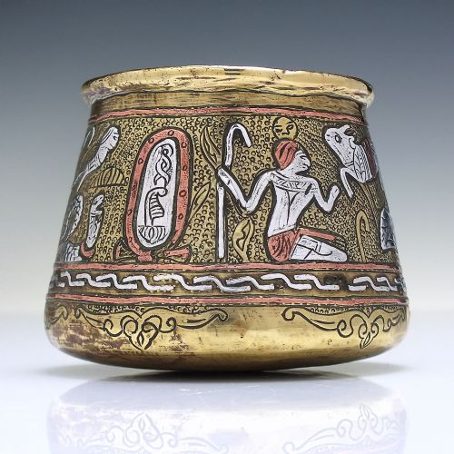 19TH CENTURY MAMLUK BRASS SILVER CUP C1890 - ADDITIONAL PHOTO 2