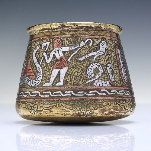 19TH CENTURY MAMLUK BRASS SILVER CUP C1890 - ADDITIONAL PHOTO 3