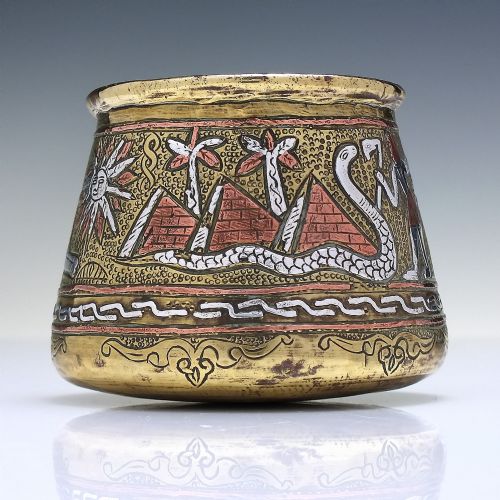 19TH CENTURY MAMLUK BRASS SILVER CUP C1890 - ADDITIONAL PHOTO 4