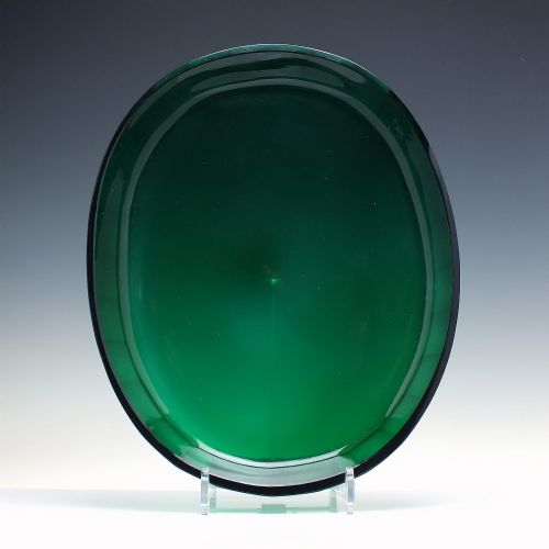 large victorian bristol green glass oval plate c1850 - CATEGORY: ANTIQUE GLASS - DATED 1850