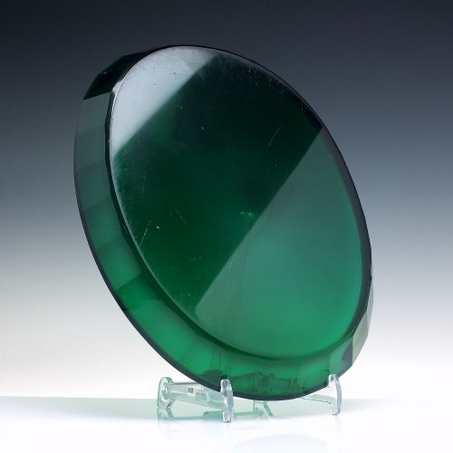 LARGE VICTORIAN BRISTOL GREEN GLASS OVAL PLATE C1850 - ADDITIONAL PHOTO 3
