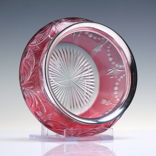 STEVENS WILLIAMS SILVER TOP CRANBERRY GLASS VASE 1897 - ADDITIONAL PHOTO 2