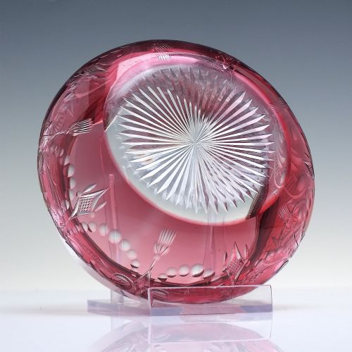 STEVENS WILLIAMS SILVER TOP CRANBERRY GLASS VASE 1897 - ADDITIONAL PHOTO 3