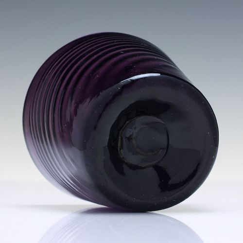 RARE 18TH CENTURY AMETHYST WRYTHEN MOULDED GLASS TUMBLER C1780 - ADDITIONAL PHOTO 2