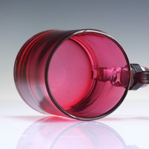 19TH CENTURY CRANBERRY GLASS TANKARD C1880 - ADDITIONAL PHOTO 2