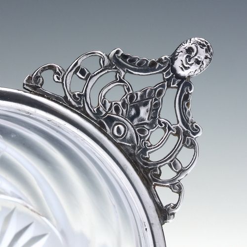 EXCEPTIONALLY RARE VICTORIAN SILVER GLASS QUAICH SHEFIELD 1894 - ADDITIONAL PHOTO 2