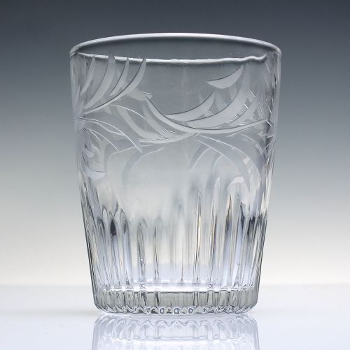 VICTORIAN ENGRAVED GLASS TUMBLER C1880 - ADDITIONAL PHOTO 2