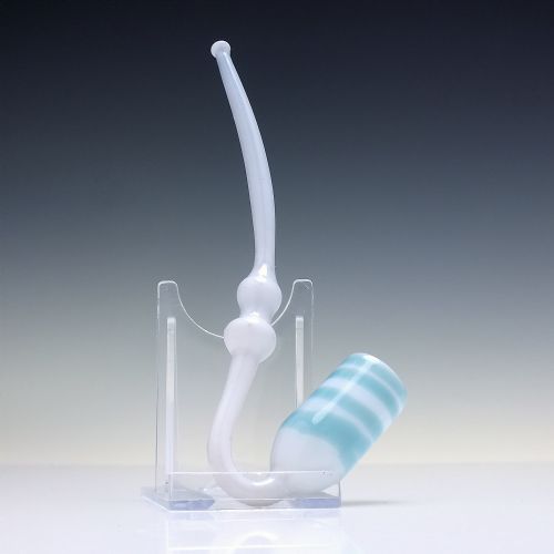 ANTIQUE VICTORIAN OPALINE GLASS PIPE C1850 - ADDITIONAL PHOTO 1