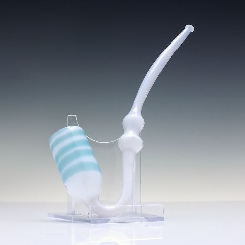 ANTIQUE VICTORIAN OPALINE GLASS PIPE C1850 - ADDITIONAL PHOTO 2
