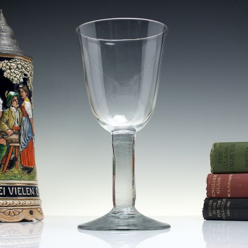 large 18th century plain stem wine glass goblet c1750 - CATEGORY: ANTIQUE GLASS - DATED 1750