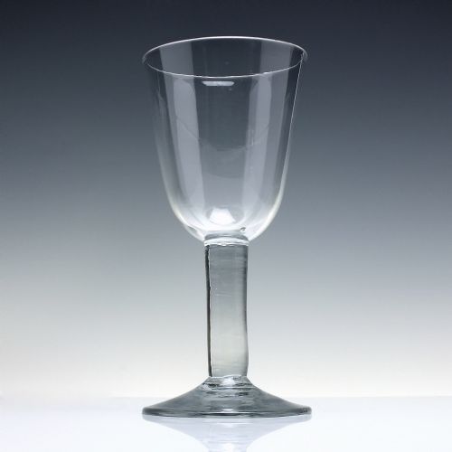 LARGE 18TH CENTURY PLAIN STEM WINE GLASS GOBLET C1750 - ADDITIONAL PHOTO 1