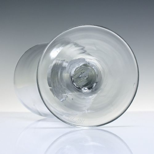 LARGE 18TH CENTURY PLAIN STEM WINE GLASS GOBLET C1750 - ADDITIONAL PHOTO 5
