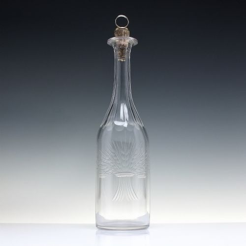 RARE 19TH CENTURY ENGRAVED BARLEY WINE GLASS SERVING BOTTLE C1880 - ADDITIONAL PHOTO 1