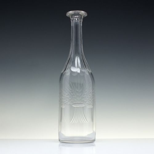 RARE 19TH CENTURY ENGRAVED BARLEY WINE GLASS SERVING BOTTLE C1880 - ADDITIONAL PHOTO 2