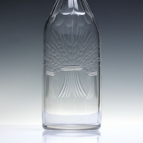 RARE 19TH CENTURY ENGRAVED BARLEY WINE GLASS SERVING BOTTLE C1880 - ADDITIONAL PHOTO 3