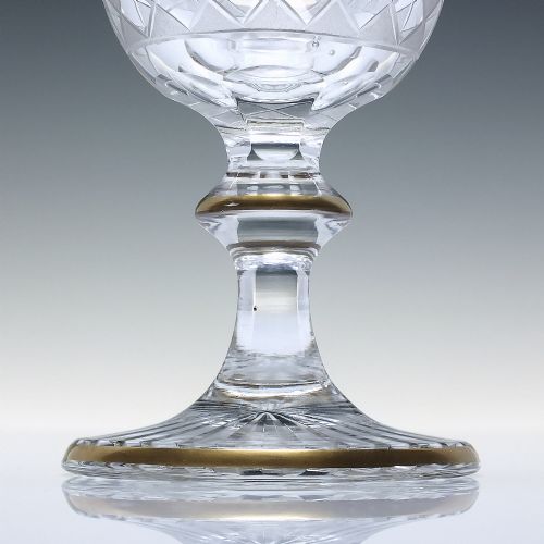 PAIR REGENCY ENGRAVED GILDED WINE GLASSES C1850 - ADDITIONAL PHOTO 2