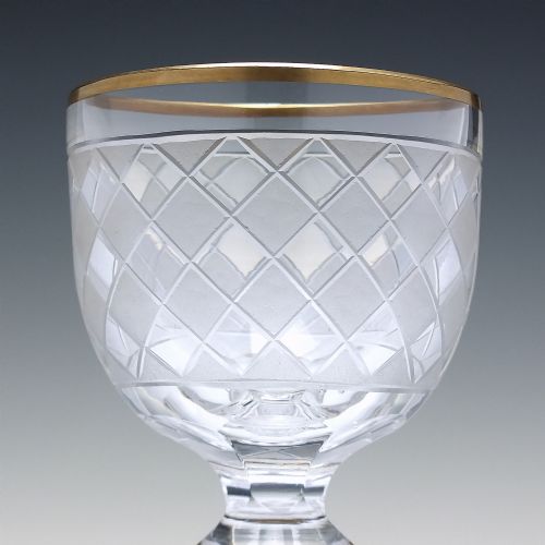 PAIR REGENCY ENGRAVED GILDED WINE GLASSES C1850 - ADDITIONAL PHOTO 3