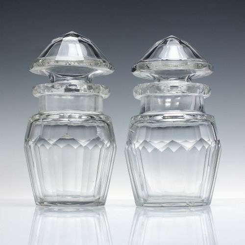 pair victorian glass pickle preserve jars c1880 - CATEGORY: ANTIQUE GLASS - DATED 1880