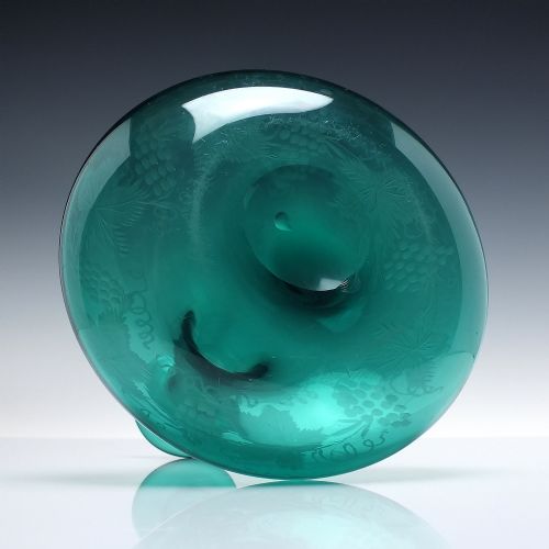 ENGRAVED GREEN GLASS MELL DECANTER C1830 - ADDITIONAL PHOTO 3
