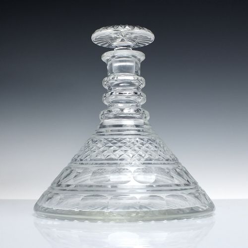PAIR ANTIQUE GLASS SHIPS DECANTERS C19001930 - ADDITIONAL PHOTO 2