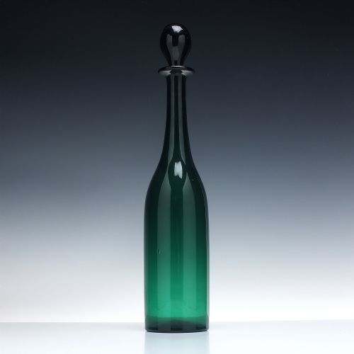 TALL 19TH CENTURY GREEN GLASS SERVING DECANTER C1850 - ADDITIONAL PHOTO 1