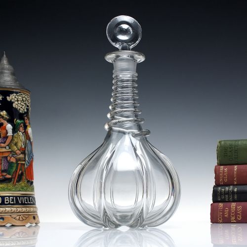 rare 19th century snake ring glass decanter c1840 - CATEGORY: ANTIQUE GLASS - DATED VICTORIAN