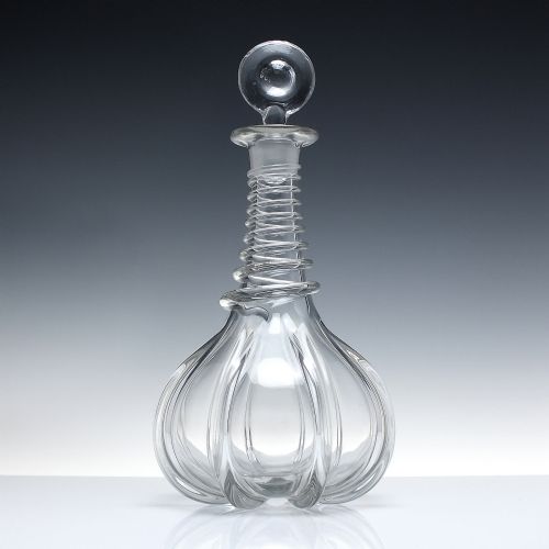 RARE 19TH CENTURY SNAKE RING GLASS DECANTER C1840 - ADDITIONAL PHOTO 1