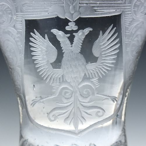 PAIR OF GEORGIAN DOUBLE HEADED EAGLE ENGRAVED AIR TWIST WINE GLASSES C1750 - ADDITIONAL PHOTO 5