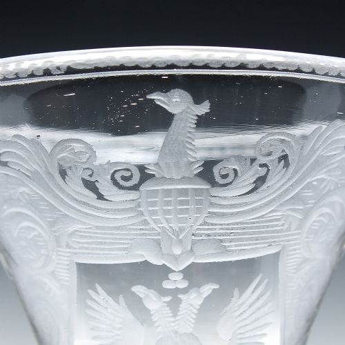 PAIR OF GEORGIAN DOUBLE HEADED EAGLE ENGRAVED AIR TWIST WINE GLASSES C1750 - ADDITIONAL PHOTO 6