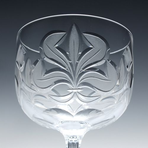 PAIR 19TH CENTURY ENGRAVED RICHARDSON GLASS WINE GOBLETS C1880 - ADDITIONAL PHOTO 3